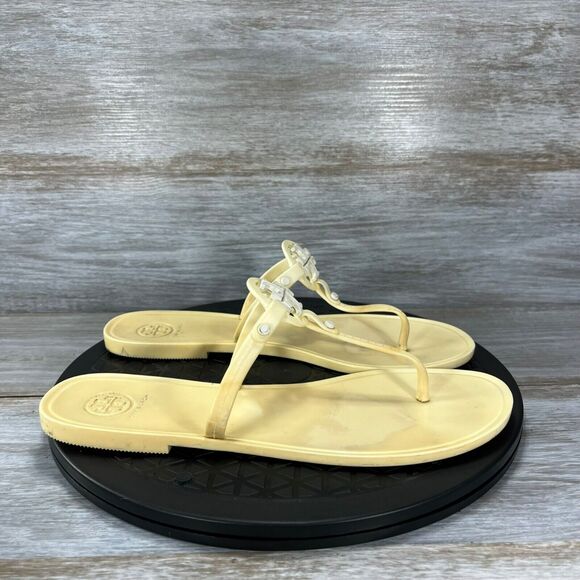 Tory Burch Woman’s Mini Miller Medallion Ivory Flip Flop Thong Sandals Size 9 - Picture 3 of 9